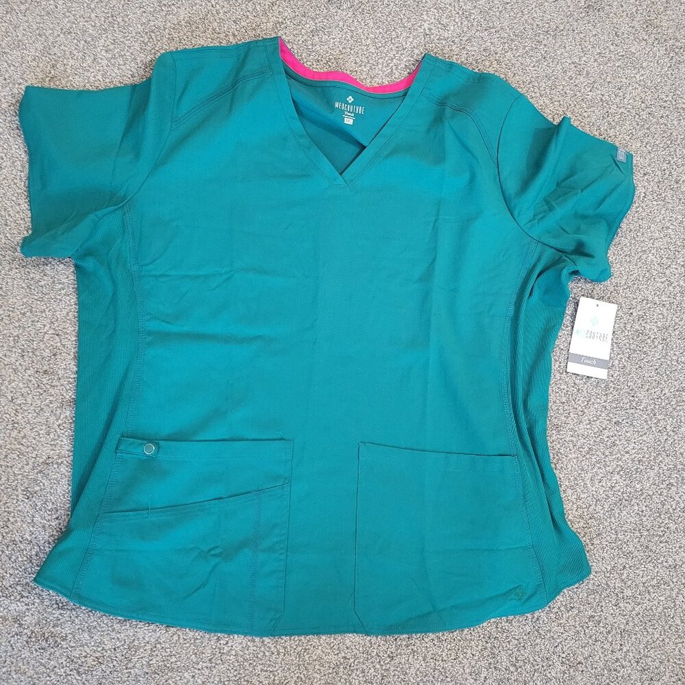 Women's Med Couture Touch Scrub Top 3XL, Hunter. NWT!